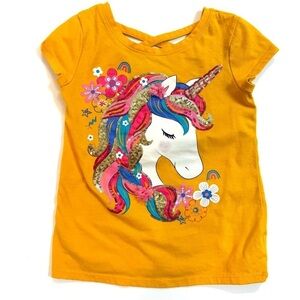 Girls Cynthia Rowley Gold Unicorn T-Shirt Short-Sleeve  Size 5-6